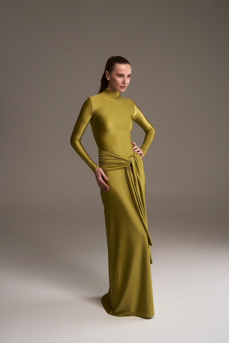 PISTACCHIO RIDA LONG DRESS