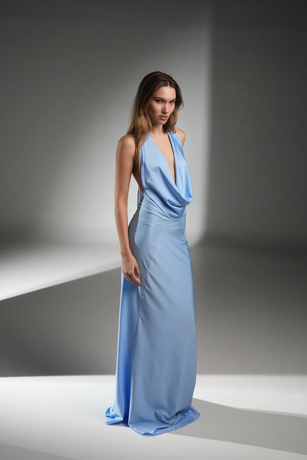 BABY BLUE VICTORIA LONG DRESS