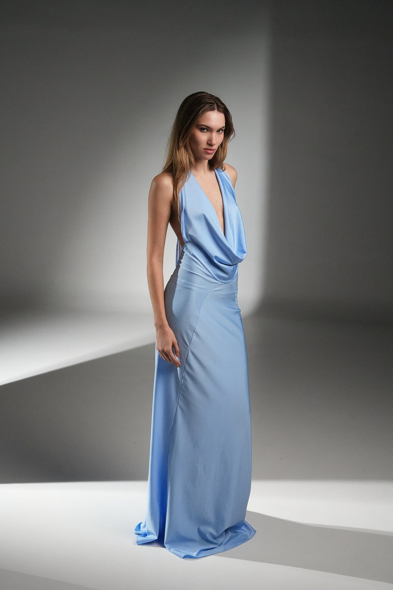 BABY BLUE VICTORIA LONG DRESS