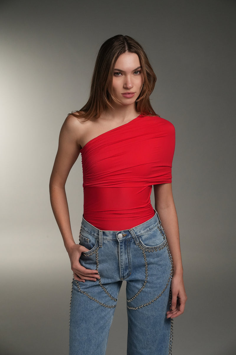 SCARLET RED ABRIL TOP