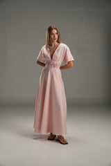 PINK LUCY LINEN LONG DRESS