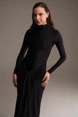 BLACK RIDA LONG DRESS