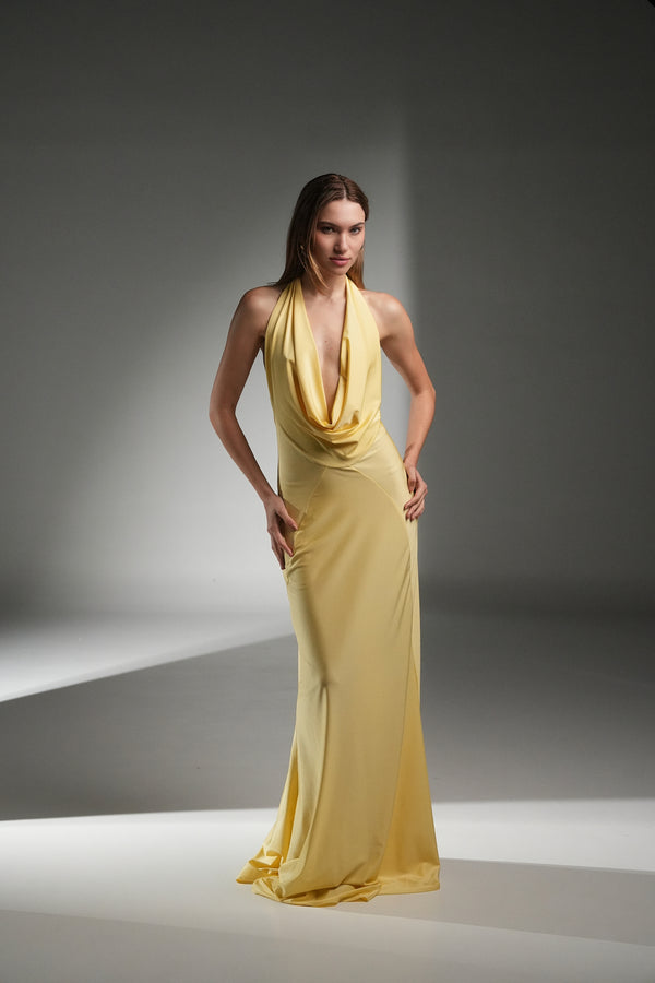 YELLOW VICTORIA LONG DRESS