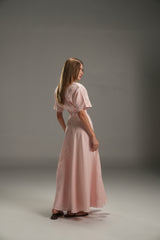 PINK LUCY LINEN LONG DRESS