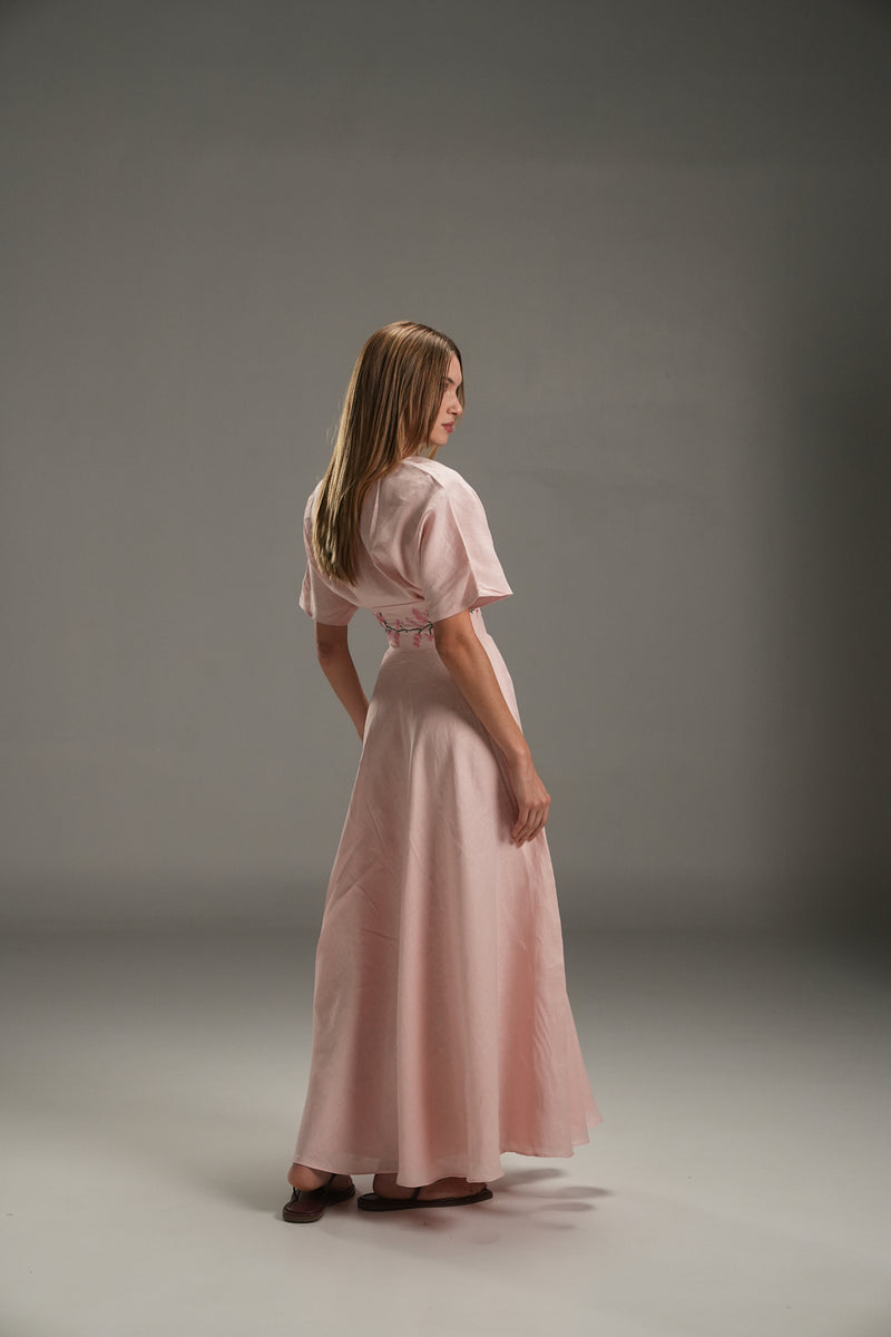 PINK LUCY LINEN LONG DRESS
