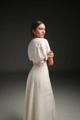IVORY LUCY LINEN LONG DRESS